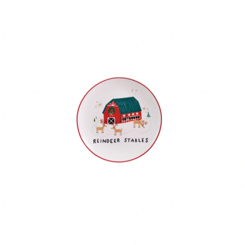 Reindeer Stables Stoneware Plate