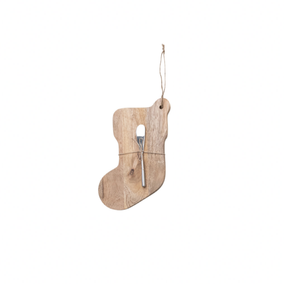 Mango Wood Stocking Board & Canape Knife Set