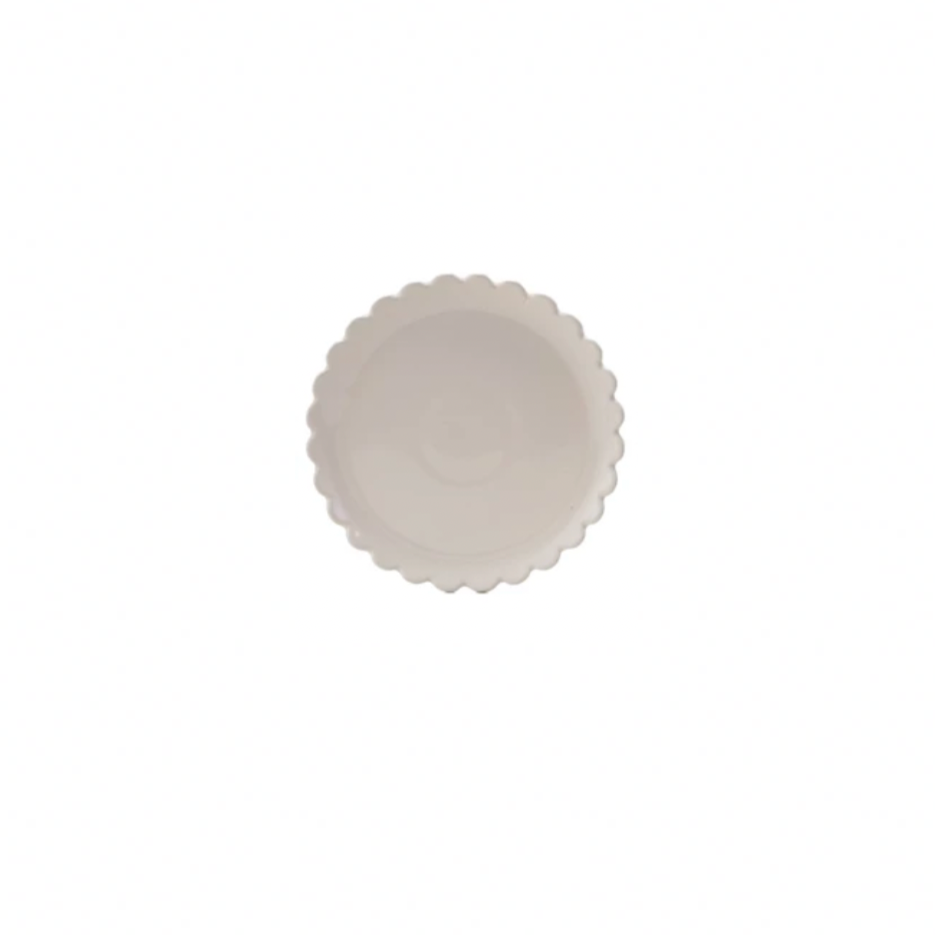Stoneware Scalloped Plate - White