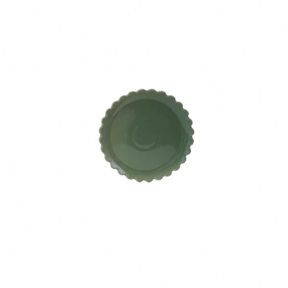 Stoneware Scalloped Plate - Soft Green