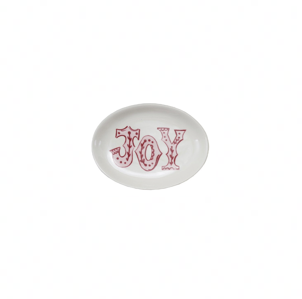 Stoneware "Joy" Holiday Plate