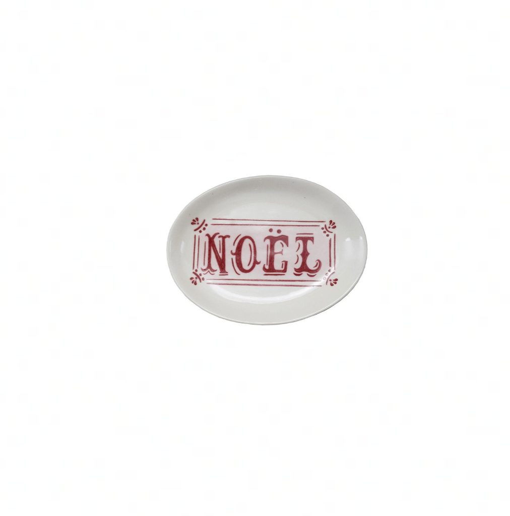Stoneware "Noel" Holiday Plate