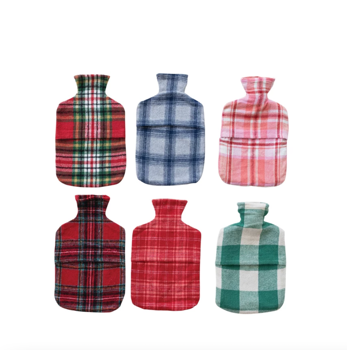 Flannel Silicone Water Bottle Heating Pad - Rustic Plaid