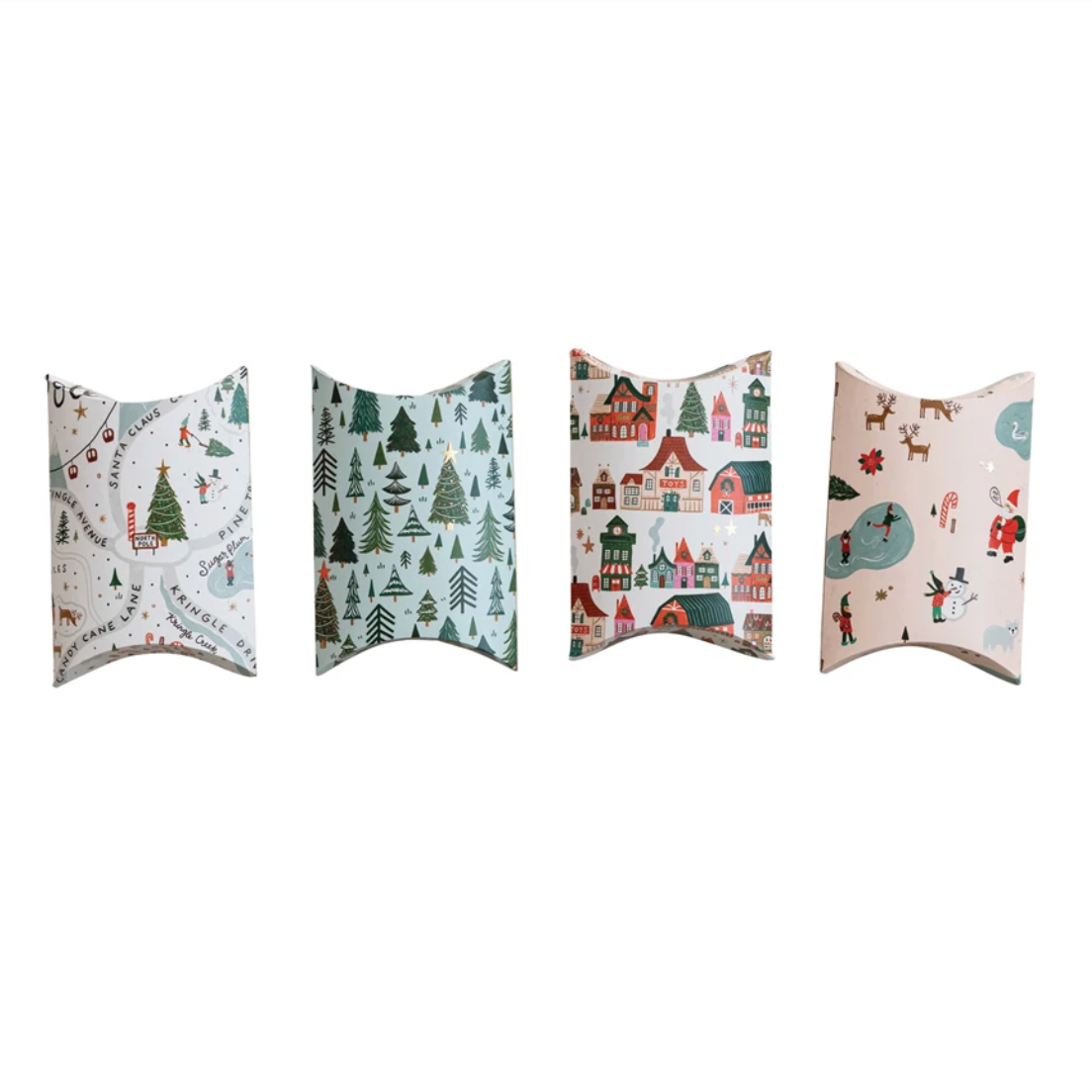 Handmade Recycled Paper Gift Box with North Pole Pattern - Small