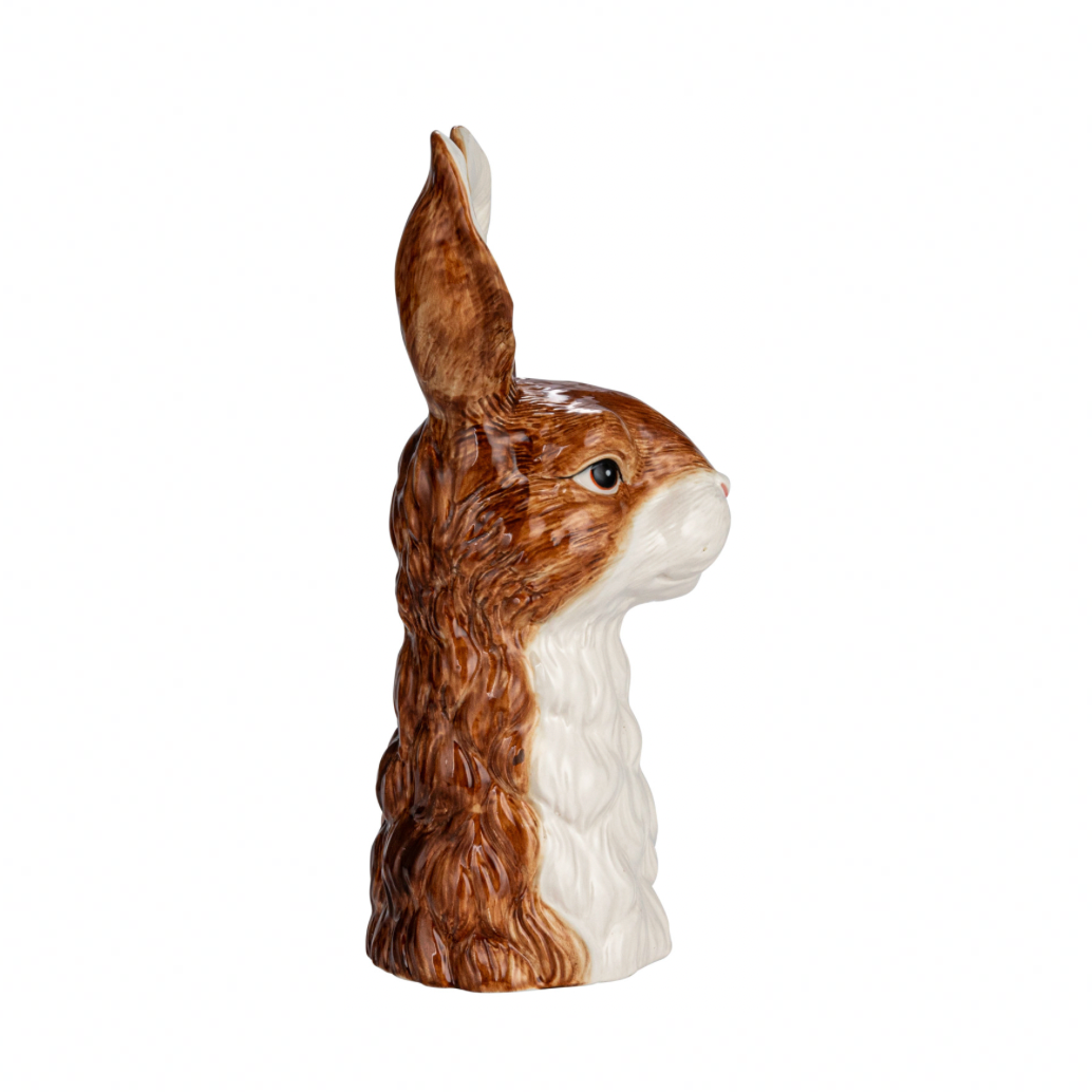 Hand-Painted Stoneware Rabbit Vase