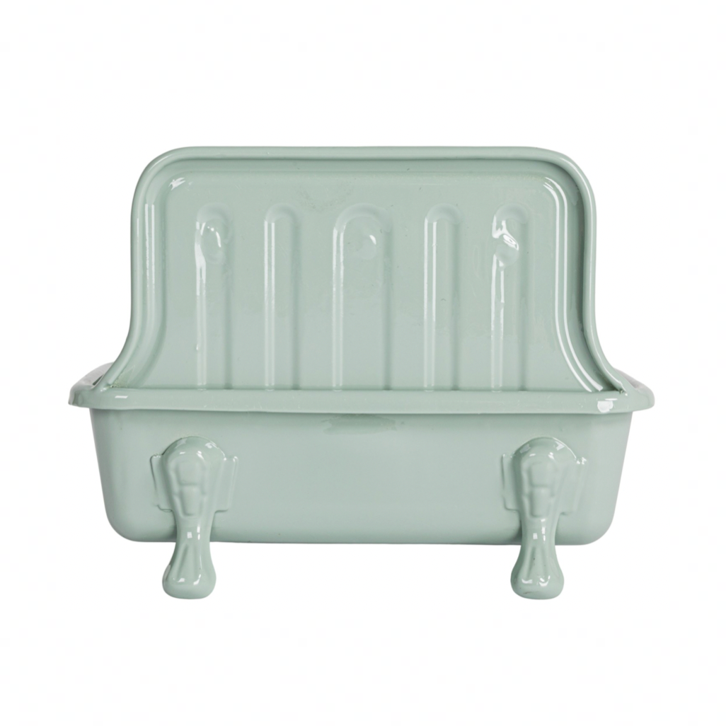 Metal Sink Soap Dish w/ Faucet - Grey & Gold Finish