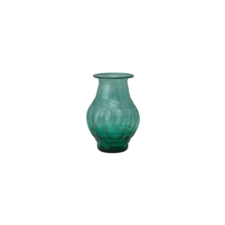 Hand-Blown Glass Vase - Blue