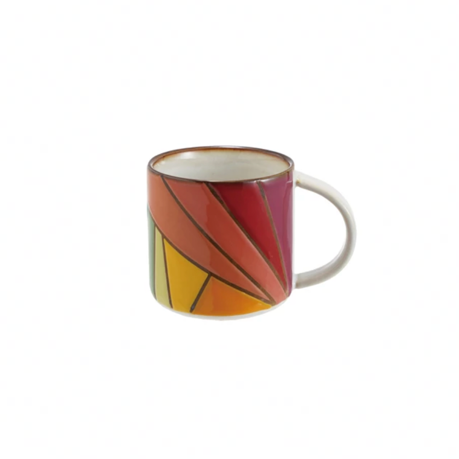 Stoneware Mug w/ Wax Relief Design - Multi