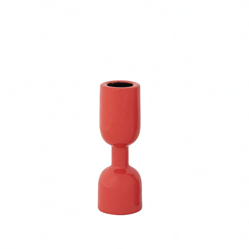 Enameled Aluminum Taper Holder - Red