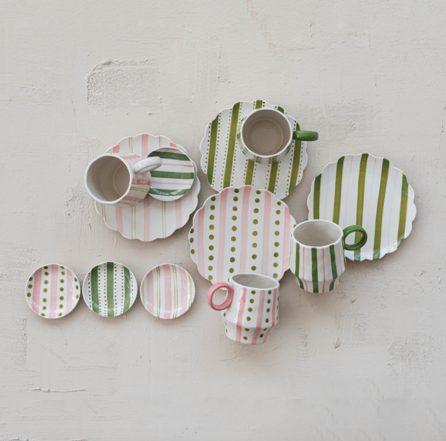 Hand-Painted Stoneware Dishes 