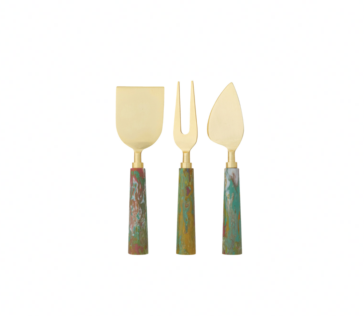 Cheese Knives w/ Marbled Resin Handles - Set of 3