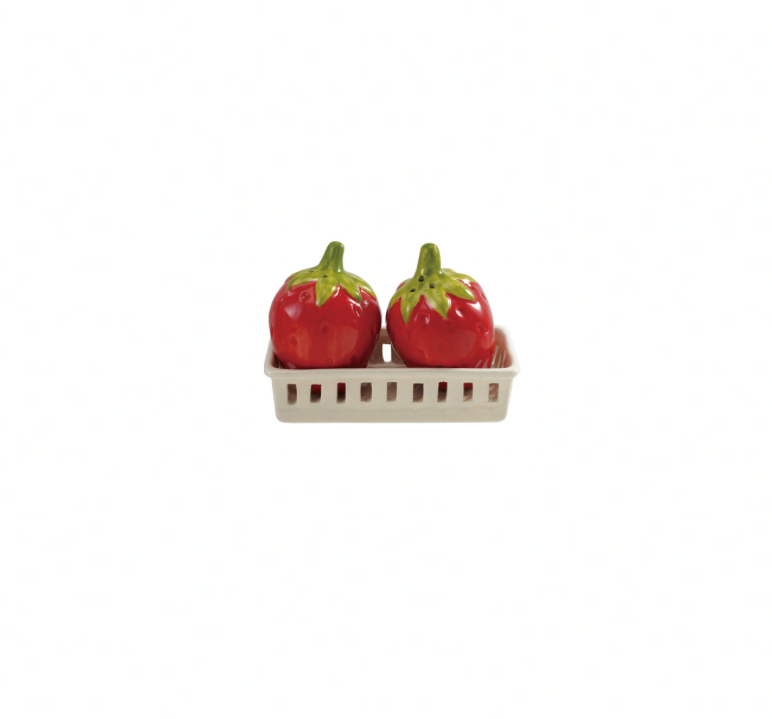 Stoneware Strawberry Salt & Pepper Shakers