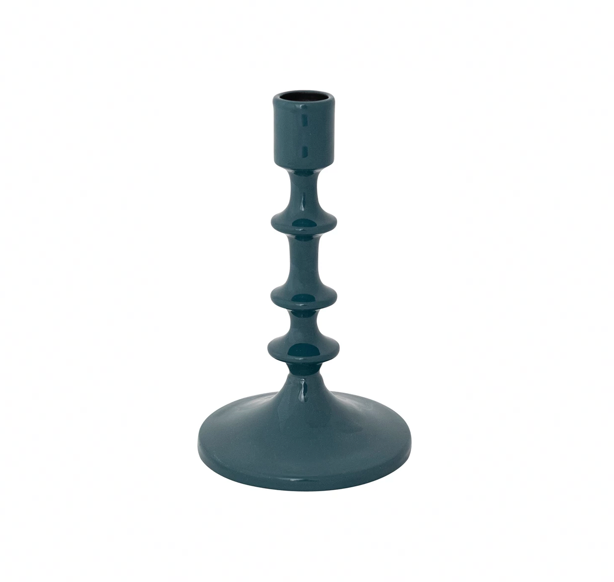 Enameled Aluminum Taper Holder - Teal