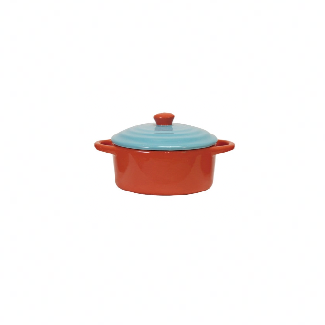 Stoneware Two-Tone Baker - Orange & Blue