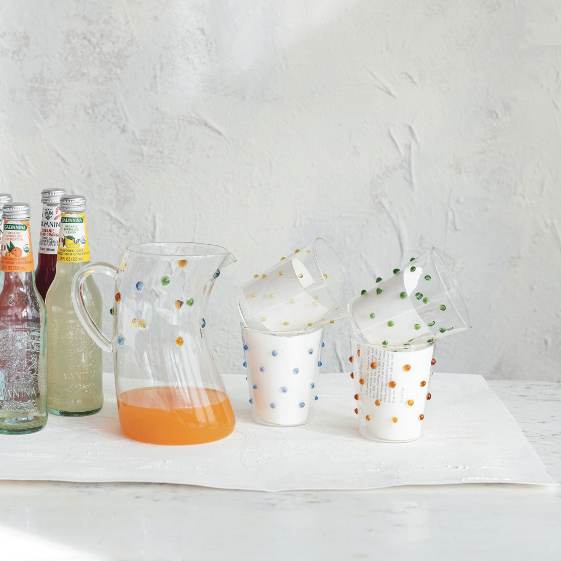 Organic Shaped Glass Pitcher