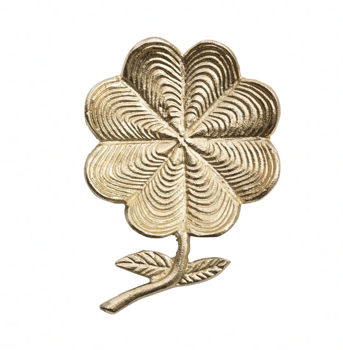 Cast Aluminum Flower Shaped Dish - Gold Finish