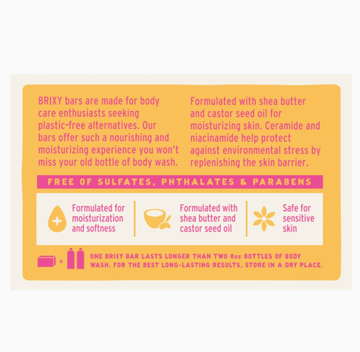 Moisturizing Body Wash Bar For Skin Barrier Support - Citrus