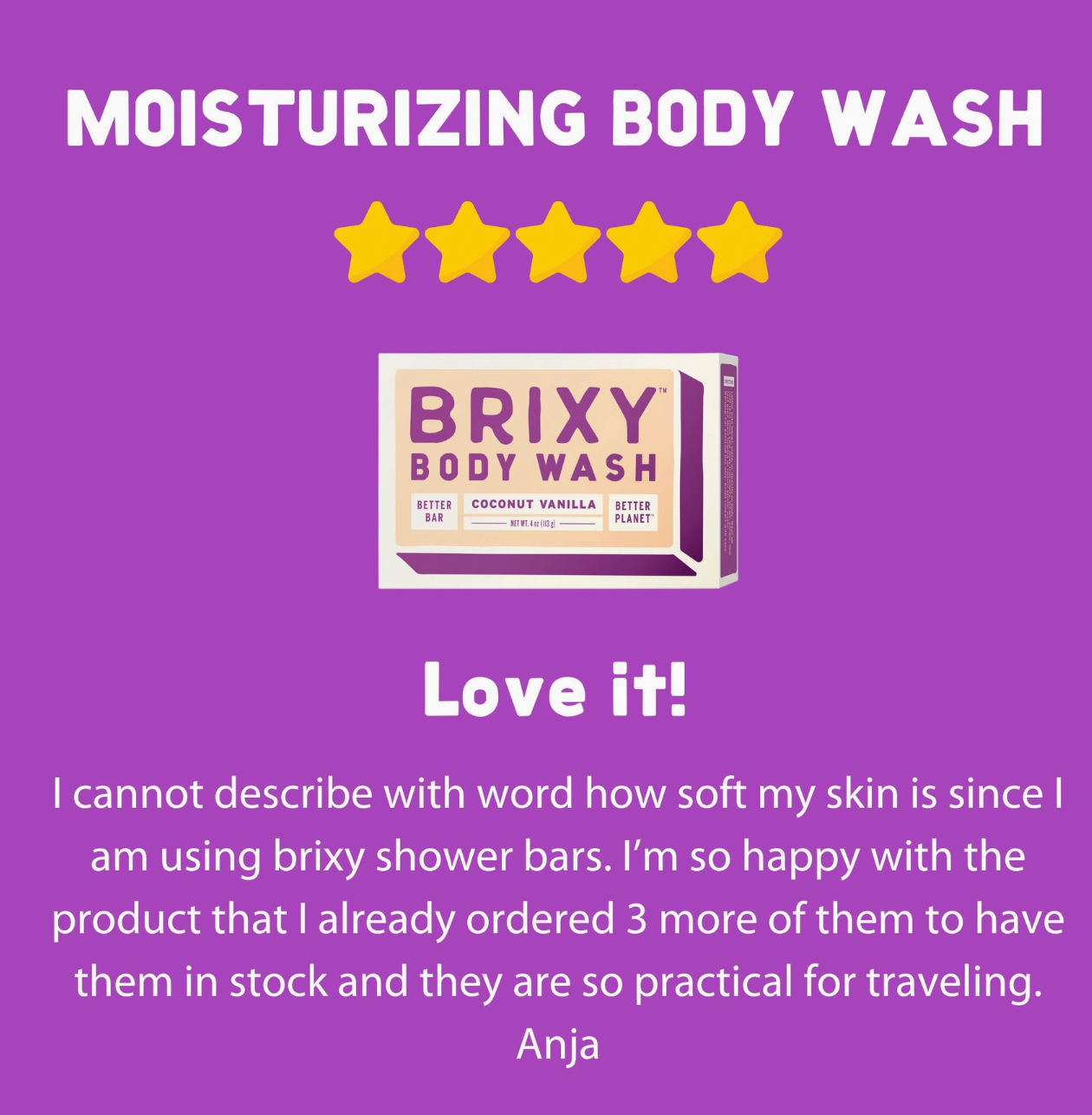 Moisturizing Body Wash Bar For Skin Barrier Support - Coconut & Vanilla