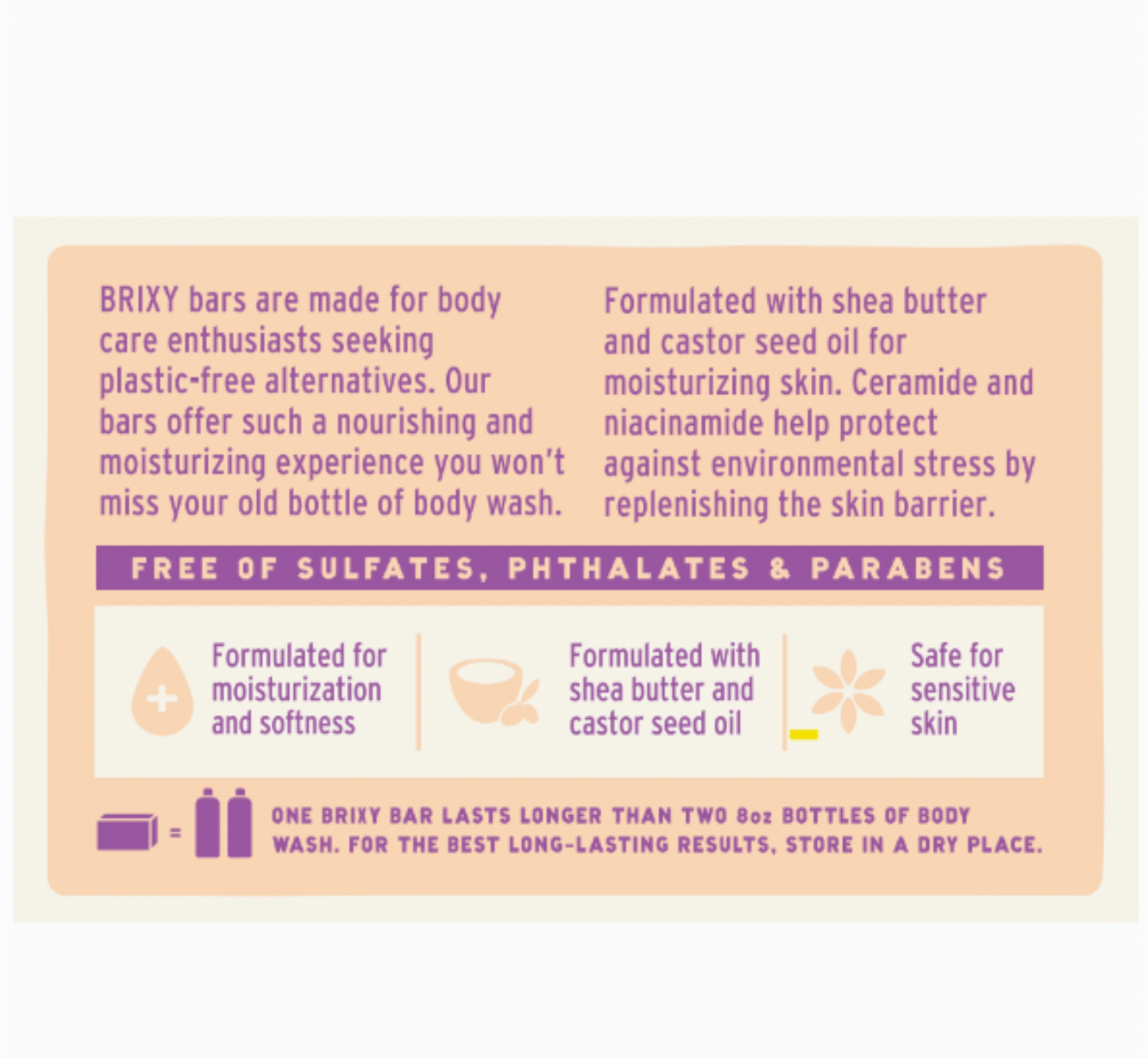 Moisturizing Body Wash Bar For Skin Barrier Support - Coconut & Vanilla