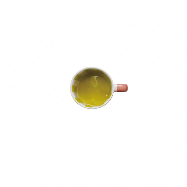 Hand-Painted Stoneware Striped Mug - Citron