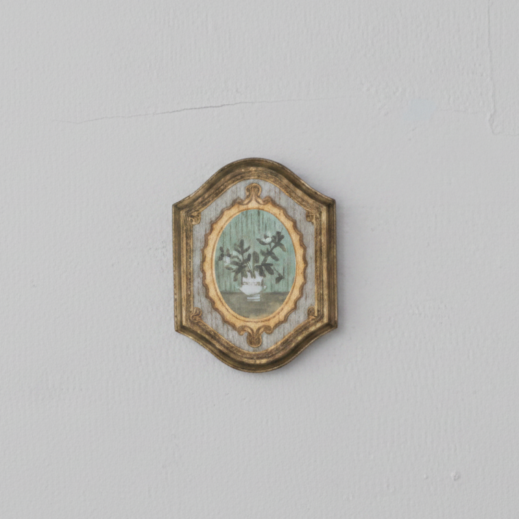 Antique Gold Finished Frame - Vase of Greenery