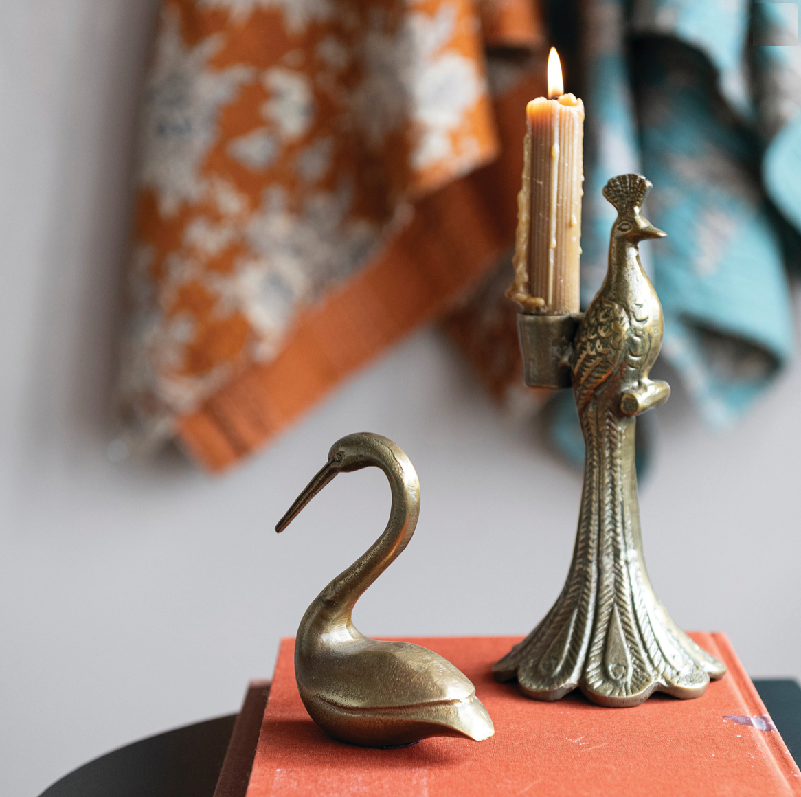 Antique Brass Cast Aluminum Swan