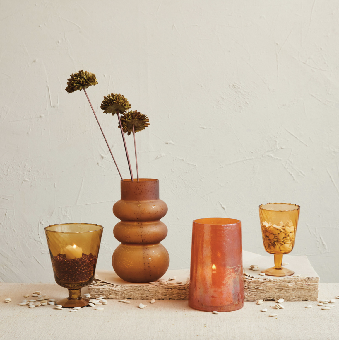 Recycled Frosted Brown Glass Vase
