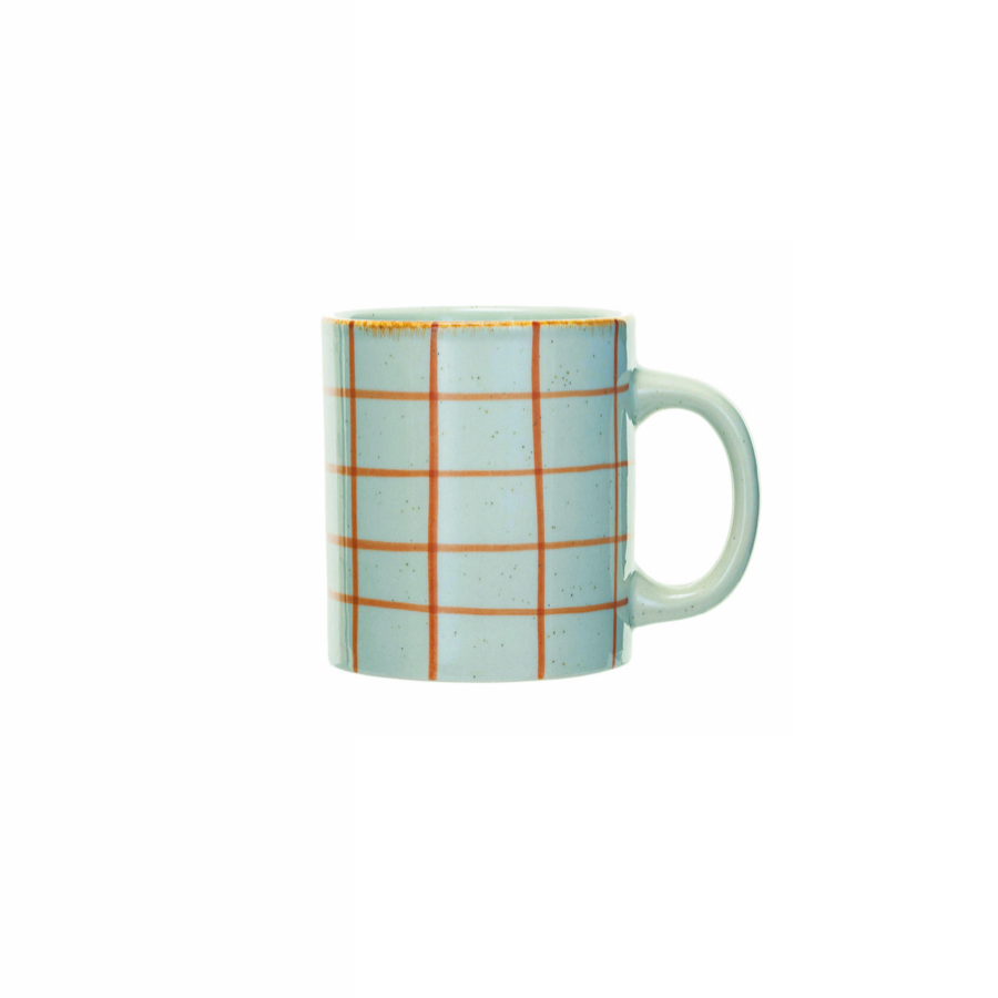 Orange grid mug