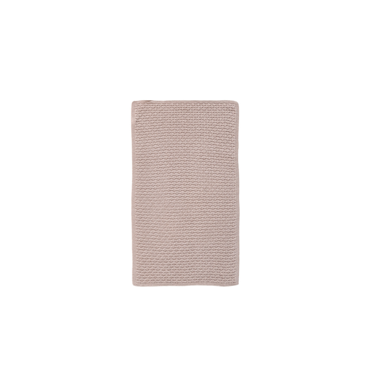A rectangular dusty pink-colored textured tea Towel