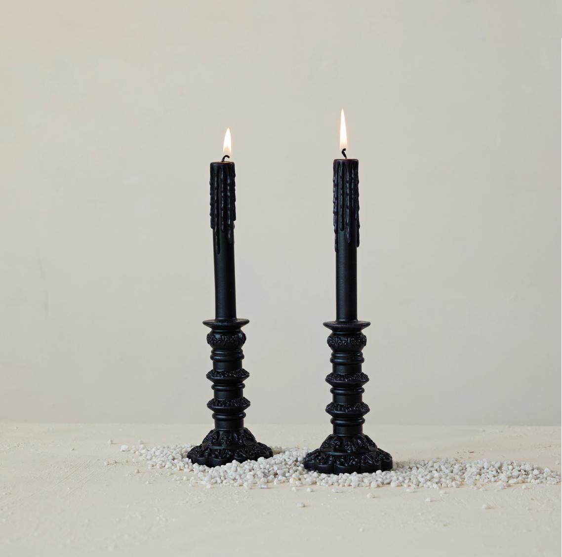 Black Hearth Taper Candle