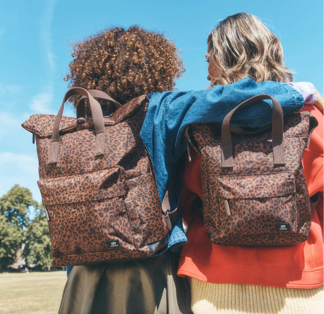 Canfield Roll Top Backpack in Mini Leopard