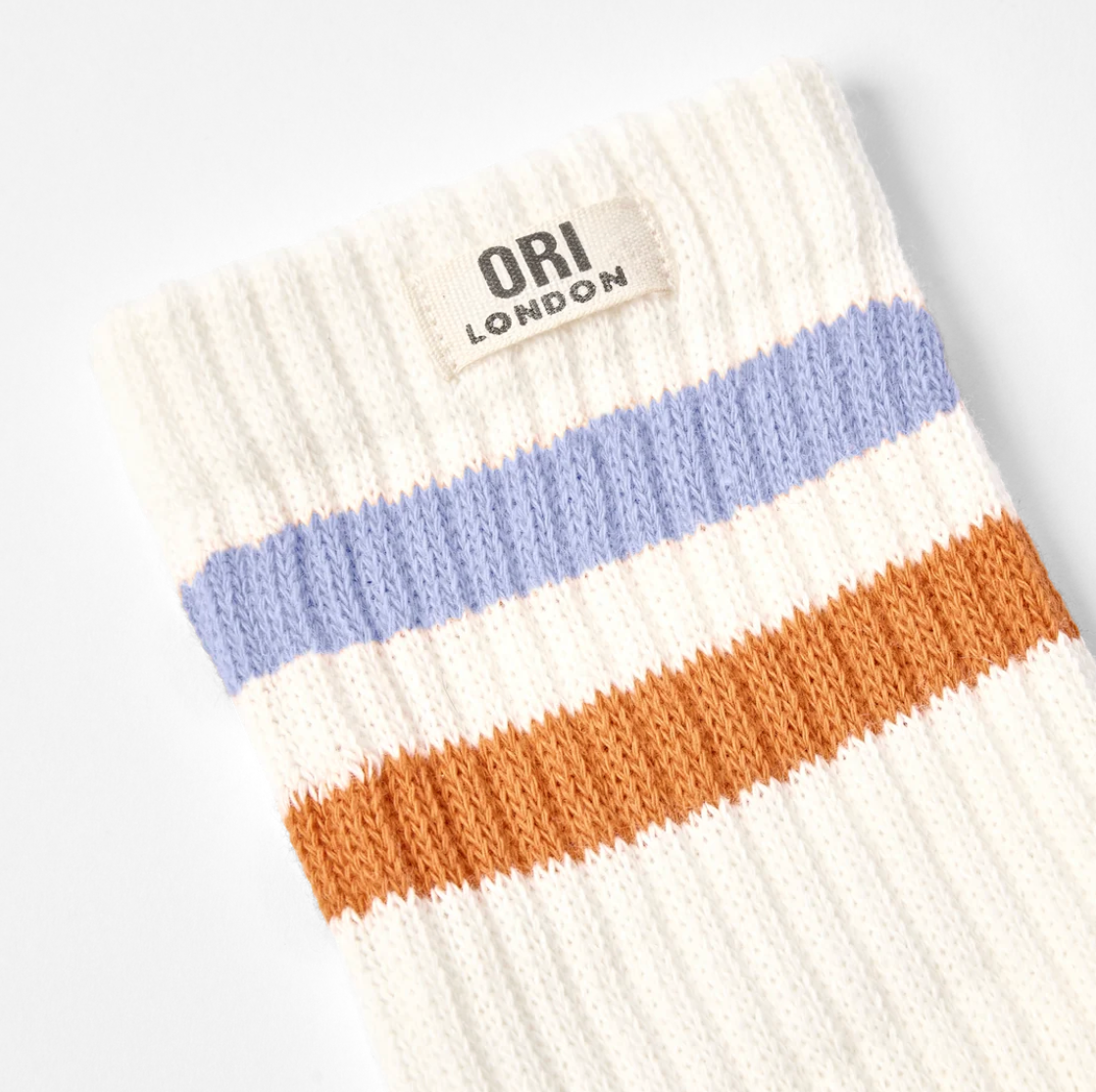 Windsor Stripe Crew Socks for Women in Thistle/Burnt Orange