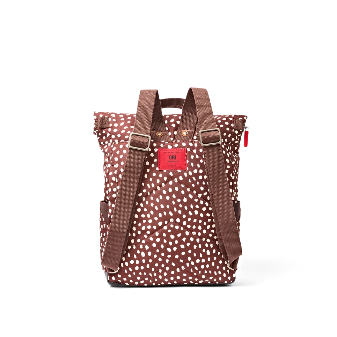 Canfield Roll Top Backpack in Brown Dot
