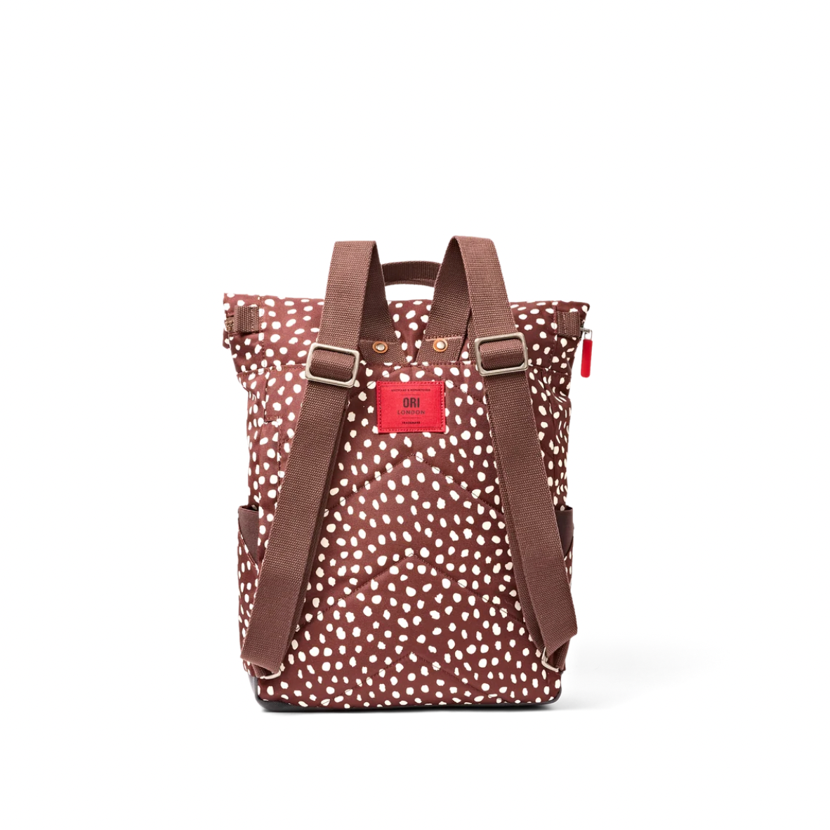 Canfield Roll Top Backpack in Brown Dot