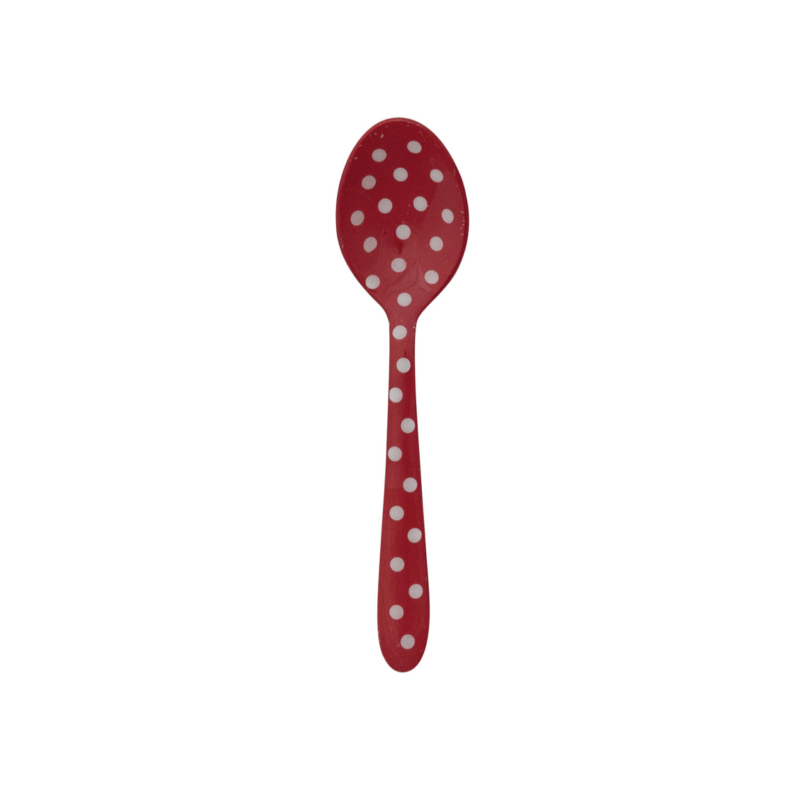 Merry Polka Dot Enameled Spoon - red with white dots
