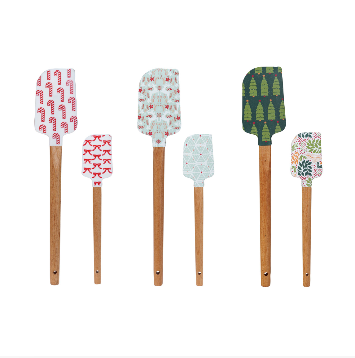 Holiday Silicone & Wood Spatulas - 6 Styles Available