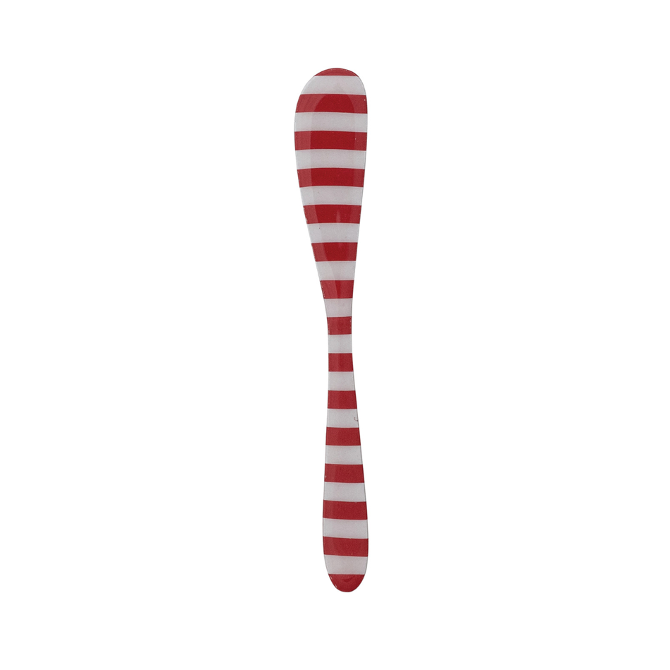 Merry striped Enameled Canape Knife  red & white striped