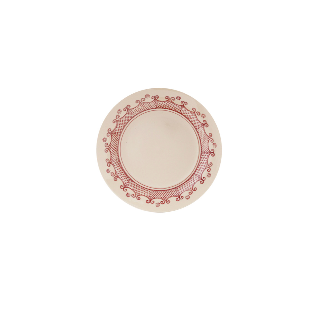Vintage Red Pattern Berry Stoneware Plate 