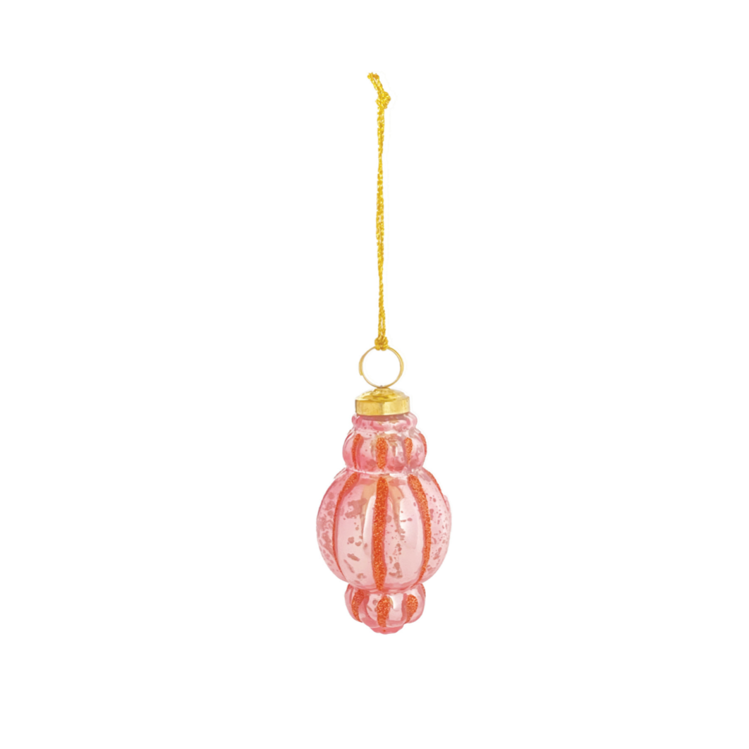 Whimsical Mercury Glass Finial Ornament – Pink