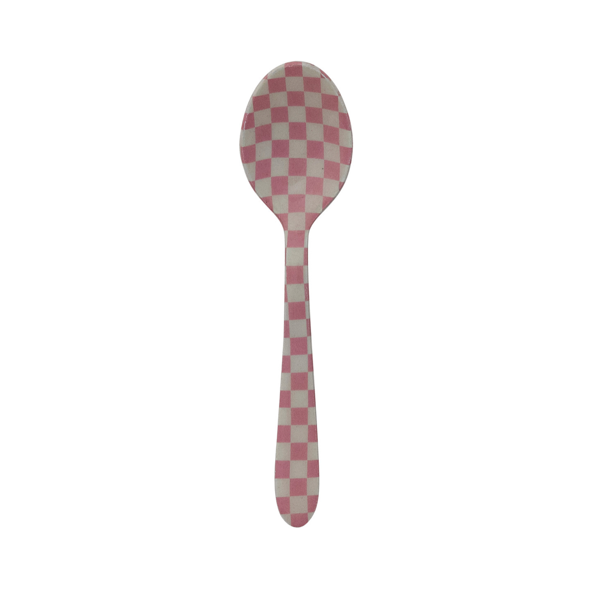Enameled Holiday Pink Check Spoon 