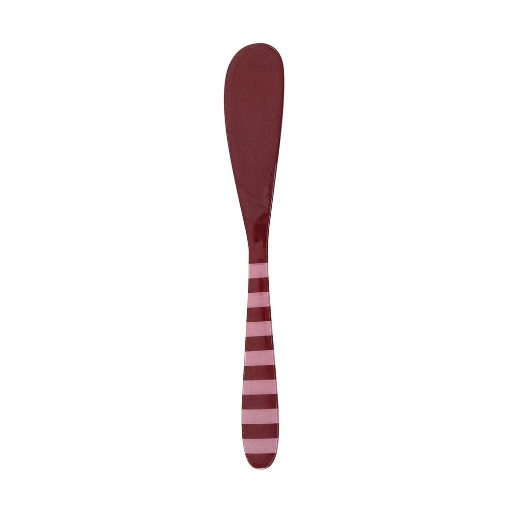 Holiday Whimsy Striped Canape Knife - Maroon with Pink Stripe