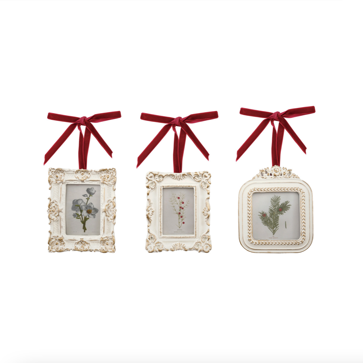 Resin Photo Frame Ornament with Velvet Ribbon - 3 Styles