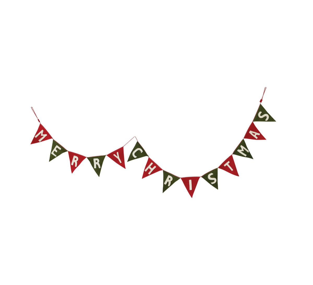 Handmade Wool Felt Pennant "Merry Christmas" Banner