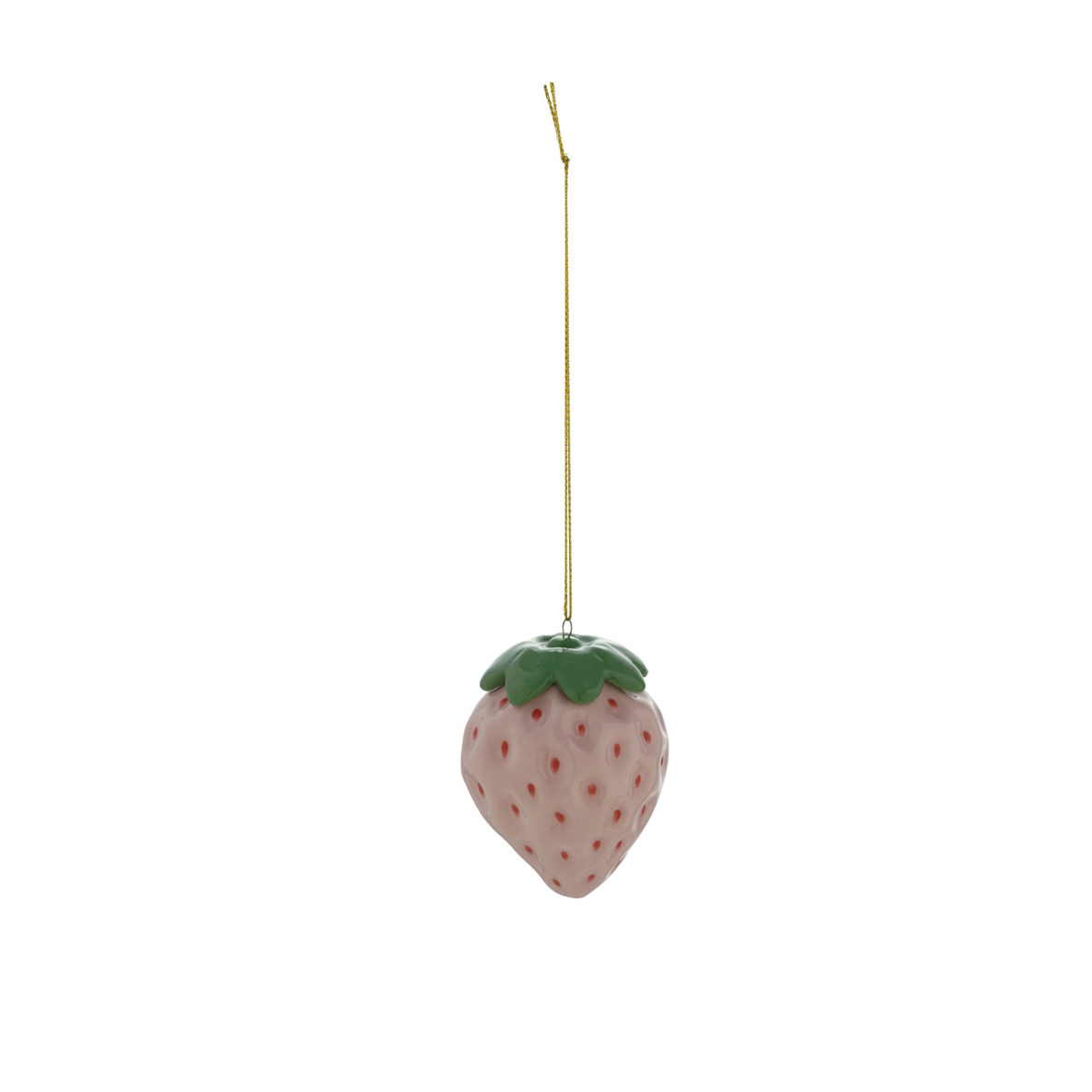 Light Pink Strawberry Ceramic Ornament 
