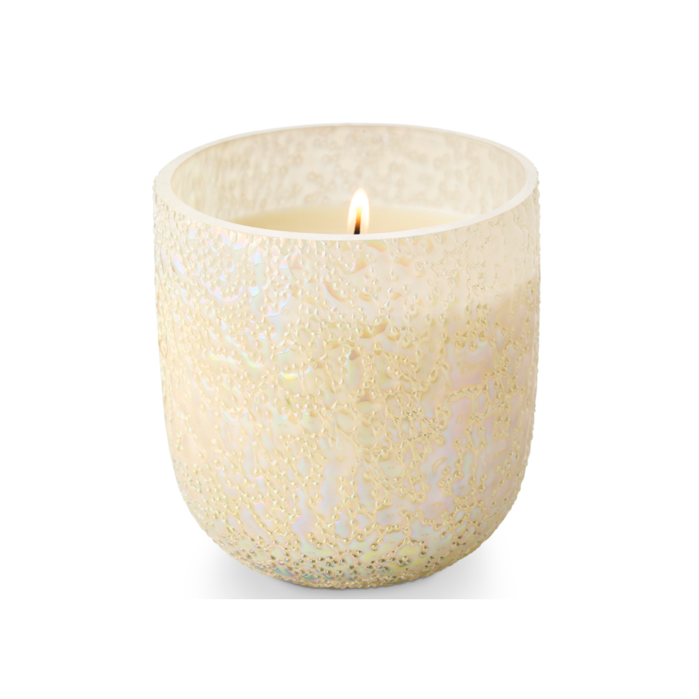Winter White Beaded Glass