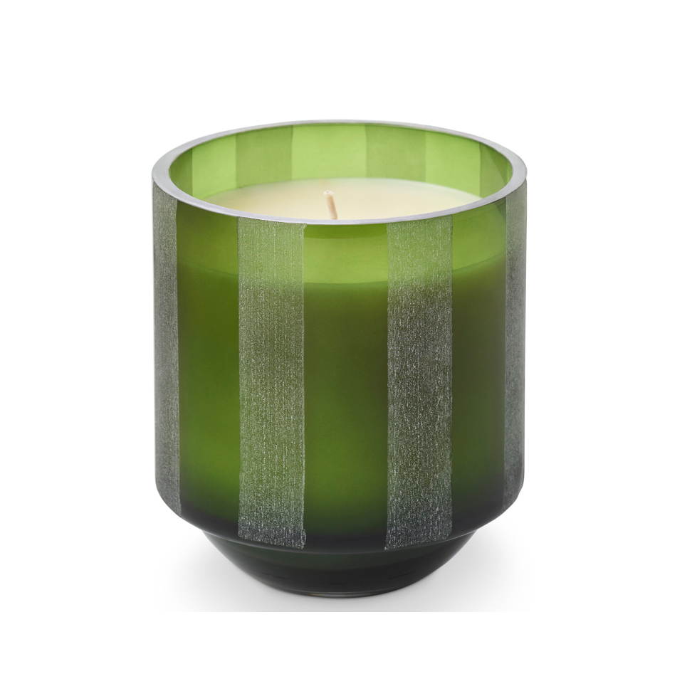 Fresh Balsam Etched Striped Glass