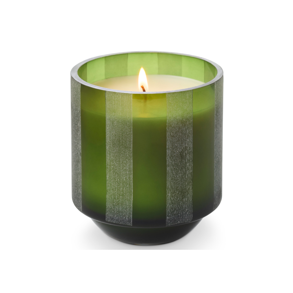 Fresh Balsam Etched Striped Glass