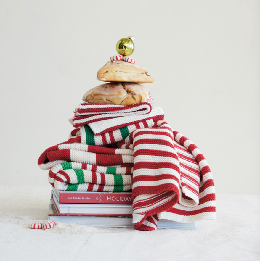 Holiday Stripe Knit Tea Towels - 3 Styles