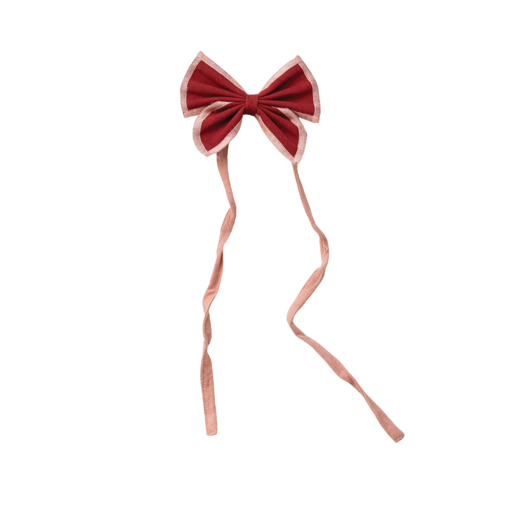 Linen Bow Napkin Tie - Red