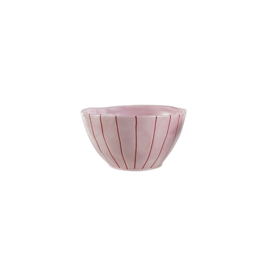 Pink with Red Striped Bowl